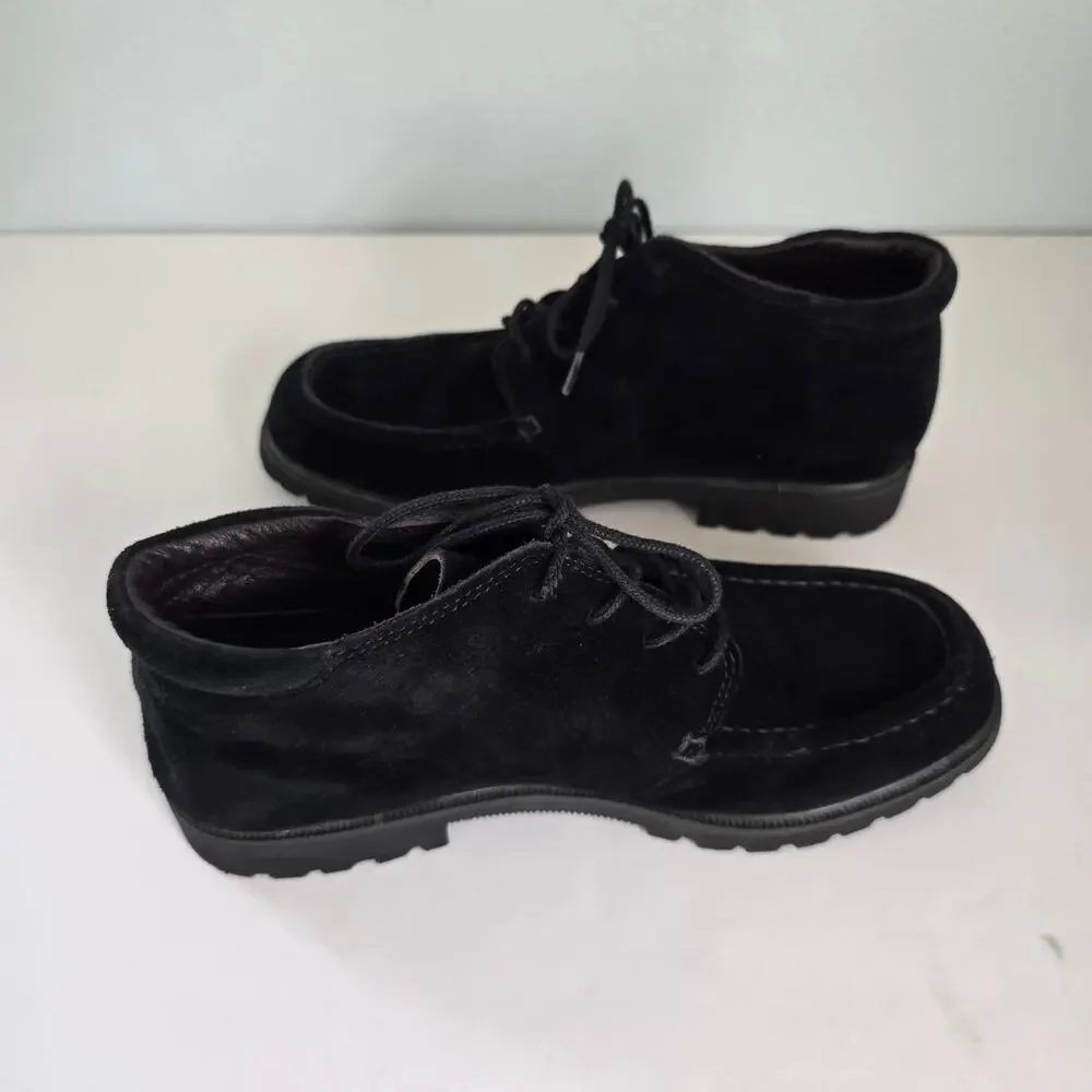 Vintage L.L. Bean Fieldstone Suede Chukka Boots Women's 9M Black Classic Casual